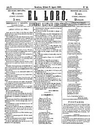 El Loro : periódico ilustrado joco-serio. Núm. 39, 21 de agosto de 1880 | Biblioteca Virtual Miguel de Cervantes