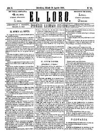 El Loro : periódico ilustrado joco-serio. Núm. 40, 28 de agosto de 1880 | Biblioteca Virtual Miguel de Cervantes