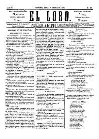 El Loro : periódico ilustrado joco-serio. Núm. 41, 4 de septiembre de 1880 | Biblioteca Virtual Miguel de Cervantes