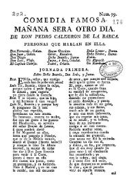 Mañana será otro día / de Don Pedro Calderón de la Barca | Biblioteca Virtual Miguel de Cervantes
