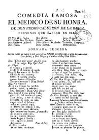El medico de su honra / de Don Pedro Calderon de la Barca | Biblioteca Virtual Miguel de Cervantes