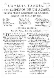Los empeños de un acaso / de Don Pedro Calderon de la Barca | Biblioteca Virtual Miguel de Cervantes