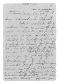 [Carta de Sofía Romero Rubio de Elizaga a Enrique Danel en México. París, 3 de noviembre de 1911] | Biblioteca Virtual Miguel de Cervantes