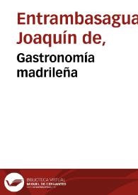 Gastronomía madrileña | Biblioteca Virtual Miguel de Cervantes