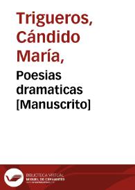 Poesias dramaticas [Manuscrito] | Biblioteca Virtual Miguel de Cervantes