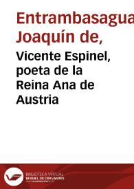 Vicente Espinel, poeta de la Reina Ana de Austria | Biblioteca Virtual Miguel de Cervantes