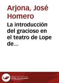 La introducción del gracioso en el teatro de Lope de Vega | Biblioteca Virtual Miguel de Cervantes