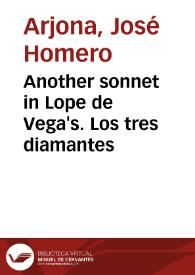 Another sonnet in Lope de Vega's. Los tres diamantes | Biblioteca Virtual Miguel de Cervantes