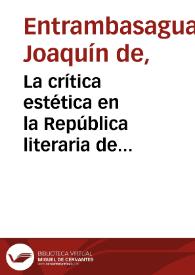 La crítica estética en la República literaria de Saavedra Fajardo | Biblioteca Virtual Miguel de Cervantes
