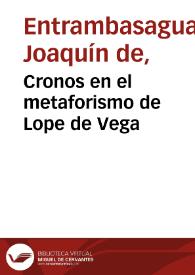 Cronos en el metaforismo de Lope de Vega | Biblioteca Virtual Miguel de Cervantes