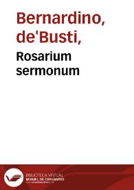 Rosarium sermonum | Biblioteca Virtual Miguel de Cervantes