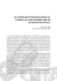 Gli intellectualli italiani e il cinema: il caso esemplare di Eugenio Montale / Francesco Sielo | Biblioteca Virtual Miguel de Cervantes