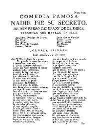 Nadie fie su secreto / de Don Pedro Calderon de la Barca | Biblioteca Virtual Miguel de Cervantes