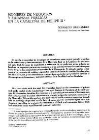 Hombres de negocios y finanzas públicas en la Cataluña de Felipe II / Bernardo Hernández | Biblioteca Virtual Miguel de Cervantes