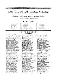 Don Gil de las calzas verdes / Tirso de Molina; edición de I. Arellano | Biblioteca Virtual Miguel de Cervantes