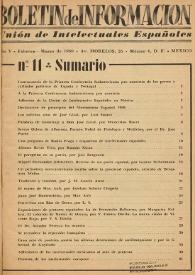 Boletín de información : Unión de intelectuales españoles. Año V, núm. 11, febrero-marzo de 1960 | Biblioteca Virtual Miguel de Cervantes