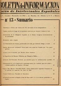 Boletín de información : Unión de intelectuales españoles. Año V, núm. 13, octubre-noviembre de 1960 | Biblioteca Virtual Miguel de Cervantes