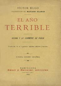 El año terrible : Sedán y la  Commune de París / Victor Hugo ; traducción de Mariano Blanch | Biblioteca Virtual Miguel de Cervantes