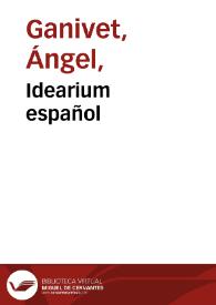 Idearium español / Angel Ganivet. | Biblioteca Virtual Miguel de Cervantes
