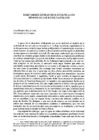 Mercaderes extranjeros en Sevilla en tiempos de los Reyes Católicos / Juan Manuel Bello León | Biblioteca Virtual Miguel de Cervantes