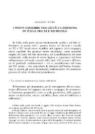 I nuovi equilibri tra città e campagna in Italia fra  XI e XII secolo / Giuliano Pinto | Biblioteca Virtual Miguel de Cervantes