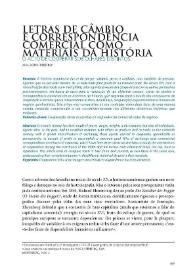 Letras de câmbio e correspondência comercial como materiais da história: o acto de cooperar sob olhares distintos / Ana Sofia Ribeiro | Biblioteca Virtual Miguel de Cervantes