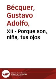 XII - Porque son, niña, tus ojos | Biblioteca Virtual Miguel de Cervantes