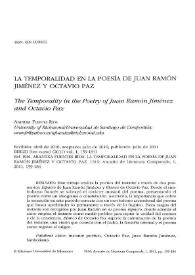 La temporalidad en la poesía de Juan Ramón Jiménez y Octavio Paz / Arantxa Fuentes Ríos | Biblioteca Virtual Miguel de Cervantes