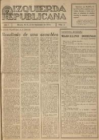Izquierda Republicana. Año I, núm. 2, 15 de septiembre de 1944 | Biblioteca Virtual Miguel de Cervantes
