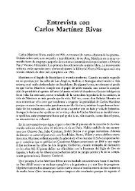 Entrevista con Carlos Martínez Rivas / S. F. W. | Biblioteca Virtual Miguel de Cervantes