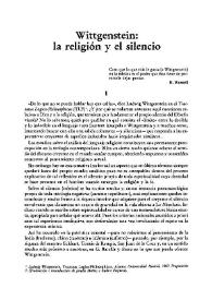Wittgenstein : la religión y el silencio / Mario Boero | Biblioteca Virtual Miguel de Cervantes