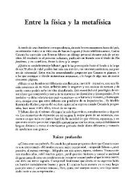 Entre la física y la metafísica / Isabel de Armas | Biblioteca Virtual Miguel de Cervantes