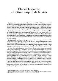 Clarice Lispector, el íntimo suspiro de la vida / Antonio Maura | Biblioteca Virtual Miguel de Cervantes