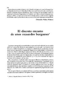 El discreto encanto de unos recuerdos burgueses / José Manuel Cuenca Toribio | Biblioteca Virtual Miguel de Cervantes