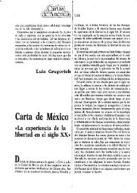 Carta de México: "La experiencia de la libertad en el siglo XX" / Manuel Ulacia | Biblioteca Virtual Miguel de Cervantes