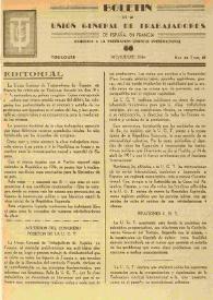 U.G.T. : Boletín de la Unión General de Trabajadores de España en Francia. Núm. 1, diciembre de 1944 | Biblioteca Virtual Miguel de Cervantes