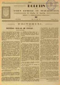 U.G.T. : Boletín de la Unión General de Trabajadores de España en Francia. Núm. 2, enero de 1945 | Biblioteca Virtual Miguel de Cervantes