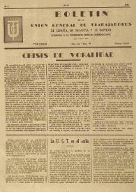U.G.T. : Boletín de la Unión General de Trabajadores de España en Francia. Núm. 9, julio de 1945 | Biblioteca Virtual Miguel de Cervantes