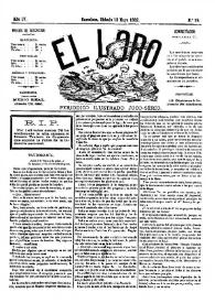 El Loro : periódico ilustrado joco-serio. Núm. 19, 13 de mayo de 1882 | Biblioteca Virtual Miguel de Cervantes