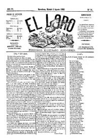 El Loro : periódico ilustrado joco-serio. Núm. 31, 5 de agosto de 1882 | Biblioteca Virtual Miguel de Cervantes