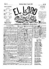 El Loro : periódico ilustrado joco-serio. Núm. 33, 19 de agosto de 1882 | Biblioteca Virtual Miguel de Cervantes