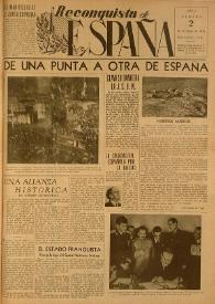 Reconquista de España : Periódico Semanal. Órgano de la Unión Nacional Española en México. Año I, núm. 2, 20 de enero de 1945 | Biblioteca Virtual Miguel de Cervantes