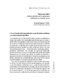 Mejor no saber: "Sobre la doctrina de la ignorancia deliberada en Derecho Penal" / Ramón Ragués i Vallès | Biblioteca Virtual Miguel de Cervantes