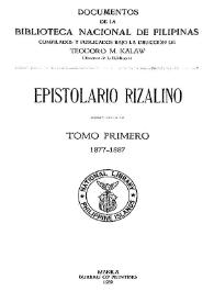 Epistolario rizalino. Tomo 1: 1877-1887 | Biblioteca Virtual Miguel de Cervantes