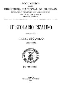 Epistolario rizalino. Tomo 2: 1887-1890 | Biblioteca Virtual Miguel de Cervantes