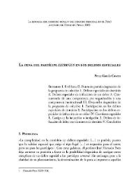 La pena del partícipe extraneus en los delitos especiales / Percy García Cavero | Biblioteca Virtual Miguel de Cervantes