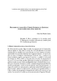 Recurso de casación y Corte Suprema de Justicia: evaluación tres años después / César San Martín Castro | Biblioteca Virtual Miguel de Cervantes