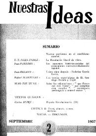 Nuestras Ideas : teoría, política, cultura. Núm. 2, septiembre 1957 | Biblioteca Virtual Miguel de Cervantes