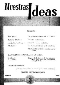 Nuestras Ideas : teoría, política, cultura. Núm. 3, enero 1958, número extraordinario | Biblioteca Virtual Miguel de Cervantes