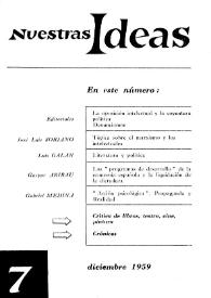 Nuestras Ideas : teoría, política, cultura. Núm. 7, diciembre 1959 | Biblioteca Virtual Miguel de Cervantes